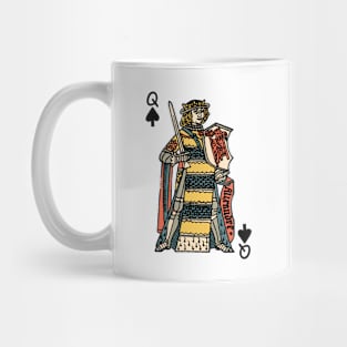 Antique Character of Playing Card Queen of Spades Mug